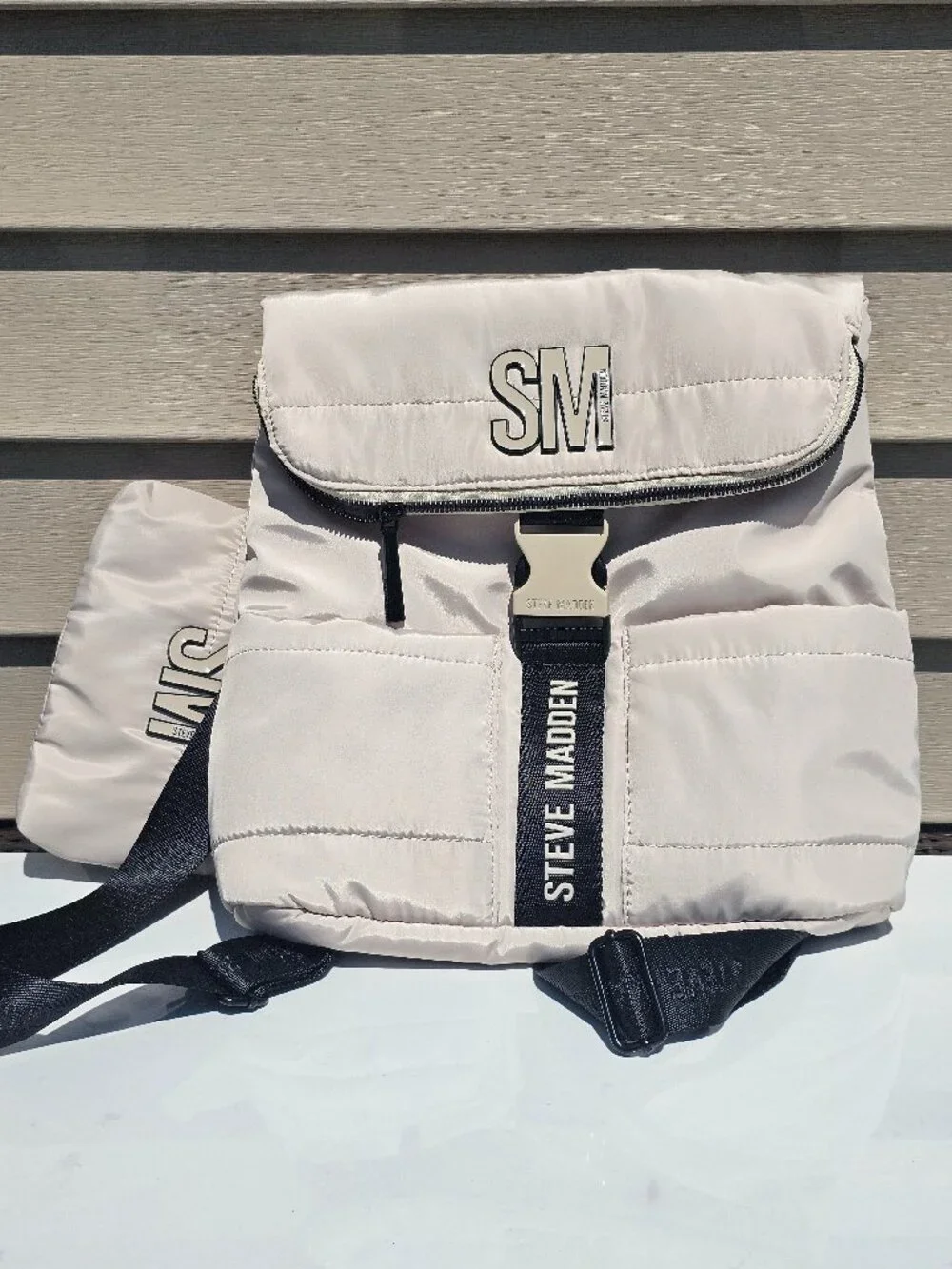 Steve Madden Quilted Puffer Backpack w/ Wallet